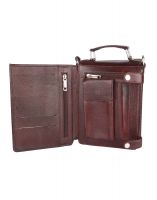Jl Collections Men's Leather Brown Bag
