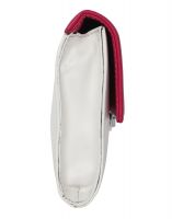 Jl Collections Pink And White Women's Leather Clutch