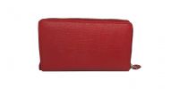 Jl Collections Red Women's Leather Wallet With Phone Holder