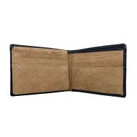 Jl Collections Navy Blue Men's Wallet Genuine Leather With Flap ( Jl_mw_3494 )