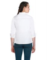 Opus White Cotton Poplin Formal Solid Western Wear Women'S Shirt