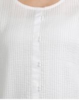 Opus 100% Cotton 3/4 Sleeve Self Design White Women's Kurti (code - Sh_k_009_wh)