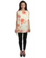 Opus American Crepe Sleeveless Floral Print Yellow Women'S Top