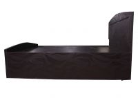 Black Queen Size Textured Bed With Storage