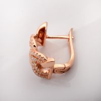 Rose Gold Plated 925 Sterling Silver Cz Stone Top Earring Jewelry For Girls & Women