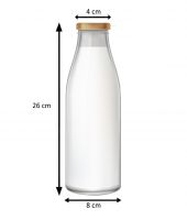 Favola Premium Milk, Water, Oil And Juice Glass Bottle With Airtight, Rust Proof Golden Cap (pack Of 12 Bottles)