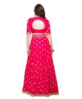 Designer Pink Banarasi Silk Embroidered Sequence Work Lehenga Choli