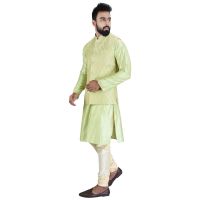 Men Kurta, Ethnic Jacket And Pyjama Set Cotton Silk ( Code - Ethset0016)