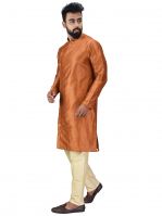 Angrakha Cotton Silk Regular Fit Self Design Kurta Pajama Set ( Code - Bckuset015)