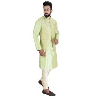 Men Kurta, Ethnic Jacket And Pyjama Set Cotton Silk ( Code - Ethset016)