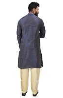 Angrakha Cotton Silk Regular Fit Self Design Kurta Pajama Set