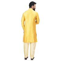 Angrakha Cotton Silk Regular Fit Self Design Kurta Pajama Set ( Code - Bckuset022)