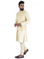 Men Kurta, Ethnic Jacket And Pyjama Set Cotton Silk ( Code - Ethset021)