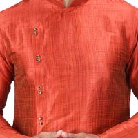 Angrakha Cotton Silk Regular Fit Self Design Kurta Pajama Set ( Code - Bckuset026)