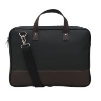 Aquador Laptop Cum Messenger Bag With Black Brown Faux Vegan Leather- ( Code -ab-s-1461-black Brown )