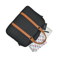 Aquador Laptop Cum Messenger Bag With Black And Tan Faux Vegan Leather(ab-s-1466-tanblack)
