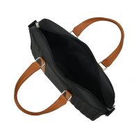 Aquador Laptop Cum Messenger Bag With Black And Tan Faux Vegan Leather(ab-s-1466-tanblack)