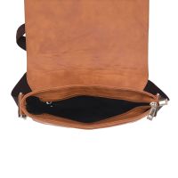 Aquador Messenger Hand Bag With Tan Faux Vegan Leather(ab-s-1485-tan)