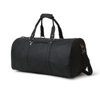 Aquador Black Faux Vegan Leather Duffel Bag (ab-s-1527-black)
