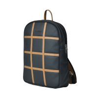 Aquador Laptop Backpack With Tan & Black Faux Vegan Leather(ab-s-1513-tanblack)