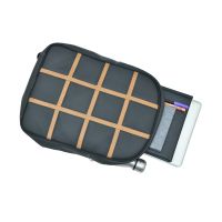 Aquador Laptop Backpack With Tan & Black Faux Vegan Leather(ab-s-1513-tanblack)