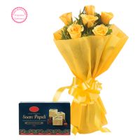 Mothers Day Spl Yellow Roses N Sweets Rs 599 Now