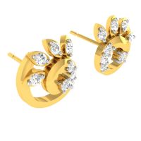 Avsar 18 (750) Yellow Gold And Diamond Tanavi Earring (code - Ave435a)