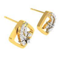Avsar 18 (750) Yellow Gold And Diamond Sarika Earringc (code - Ave463ya)