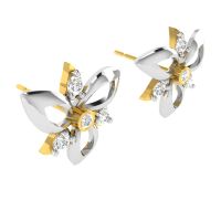 Avsar 18 (750) Yellow Gold And Diamond Mayuri Earring (code - Ave465ya)