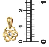 Avsar Real Gold and Diamond Heart Pendant