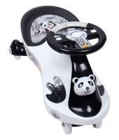 Panda Swing Car - White/black - Ride On Car For Kids