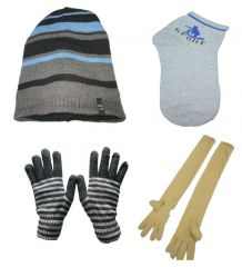 Winter Combo - Genuine Woolen Winter Cap Soft Woolen Winter Gloves Lon