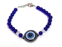 Evil Eye Lucky Protection Charm Adjustable Blue Bracelet For Men & Women ( Code EVLBLUADJSTBR )