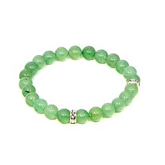 Green Aventurine Lucky Charm Crystal 8 Mm Stretch Bracelet for Reiki Healing - ( Code - GRNBR )