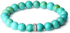 Turquoise Crystal 8 Mm Stretch Bracelet - ( Code - TRQDSNRBR )