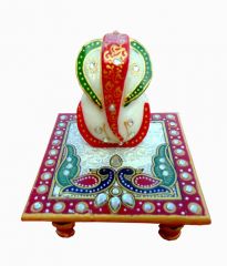 Marble Chowki Ganesh Chcg1059 - Handicrafts