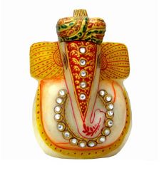 Golden Turban Marble Best King Ganesh - Handicrafts