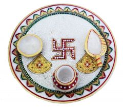 Satya Marble Puja Thali - Handicrafts