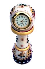 Jewellery Marble Pillar Clock - Handicrafts