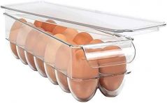 Egg Storage Box-Unbreakable Egg Trays for Refrigerator with Lid & Handles Egg Tray Box