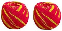 Kuhu Creations Vedroopam Sacred Kalawa Mauli Thread Puja Dhaga, Sankalp Sutra. (Red Yellow Cotton Ball, 2 Units)