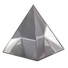 Crystal Glass Pyramid With Golden Metal Base Healing Crystal Feng Shui