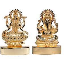 Gold Plated Lakshmi Ganesh Idol