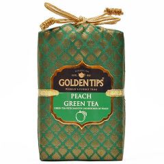 Golden Tips Peach Green Tea - Brocade Bag, 250g - Food & Beverages