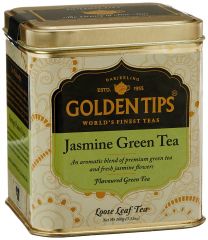 Golden Tips Jasmine Green Tea - Tin Can, 100g - Food & Beverages