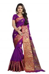 Gift Or Buy Cotton Silk Saree With Blouse