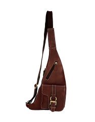 JL Collections Brown Leather shoulder cactus Bag for Unisex