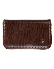 JL Collections Unisex Brown Leather Business Card Pouch