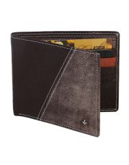 JL Collections 8 Card Slots Men's Dark Brown Leather Wallet