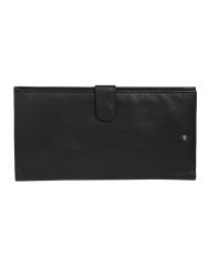 JL Collections 5 Card Slots Black Men's & Women's Leather Travel Wallet